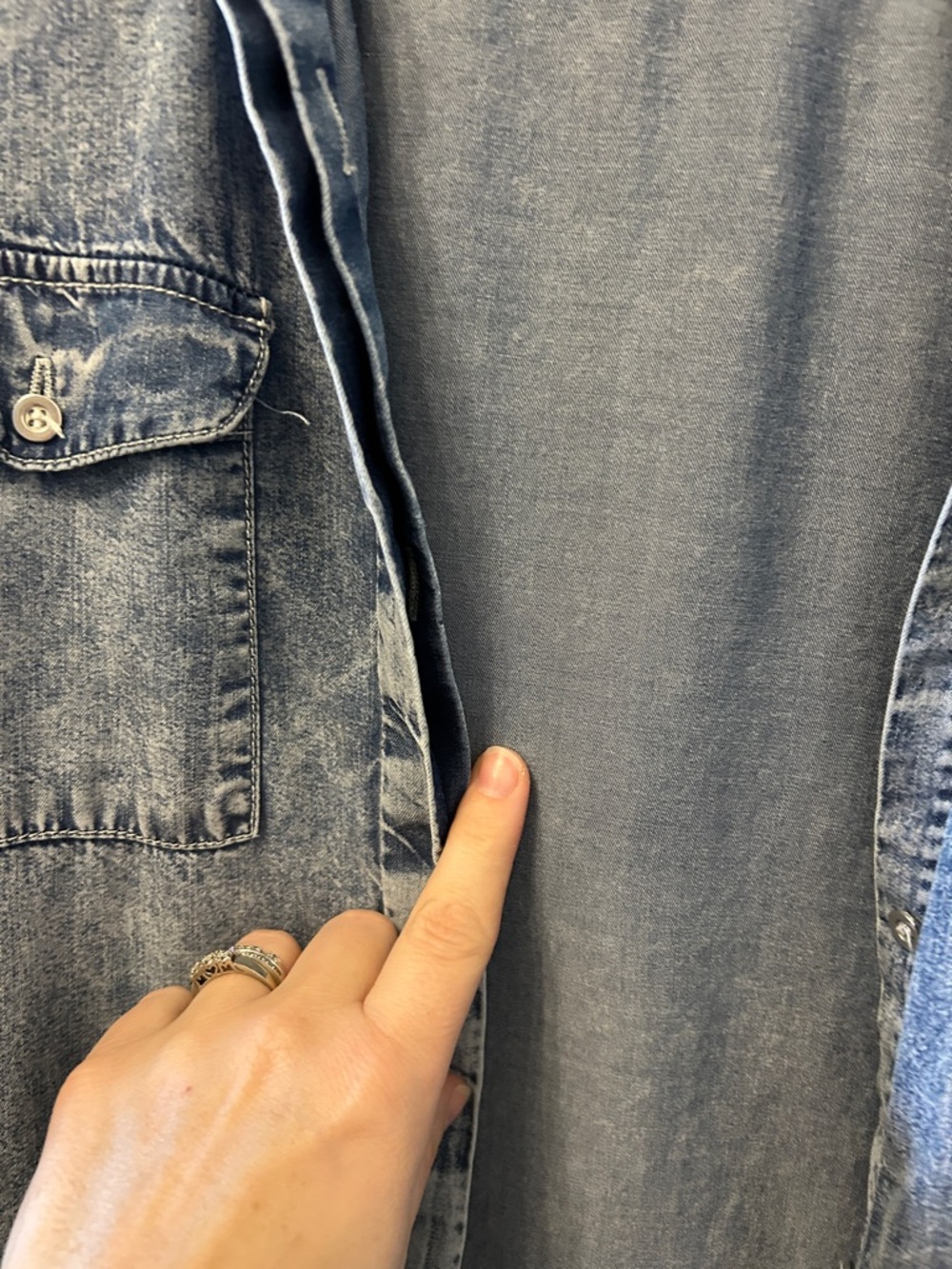 55. SWS Denim Button-Down Shirt Jacket - Light Blue - Picture 7 of 8